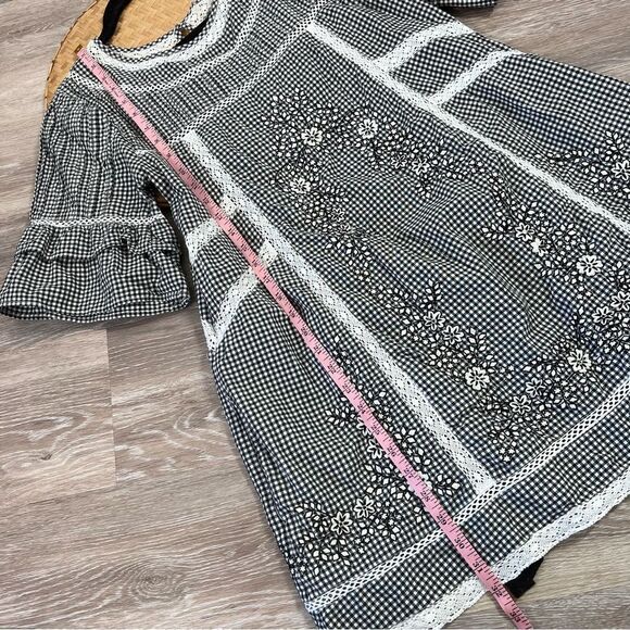 Free people sunny day embroidered shirt dress gingham‎ print - Picture 4 of 8